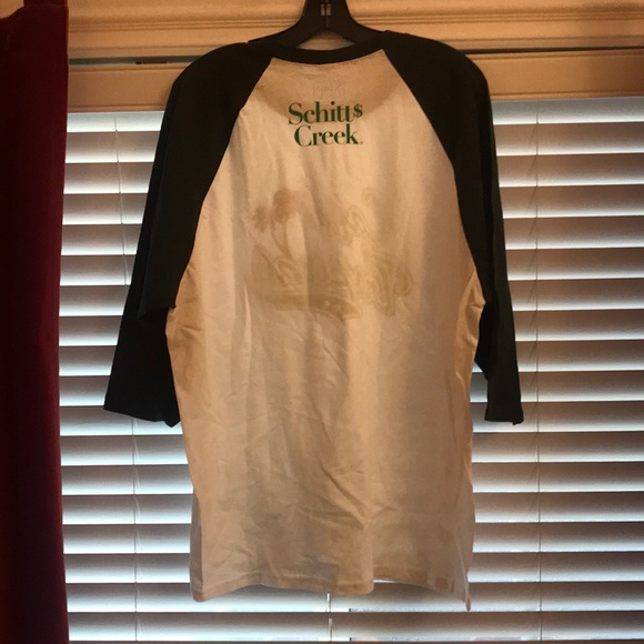 Mens Black, White and Green Schitt’s Creek Baseball T-Shirt - Picture 2 of 4